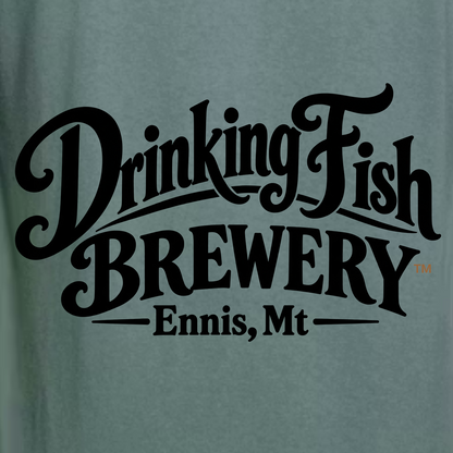 '' Drinking Fish Brewery - Black Logo" Unisex Brewery Fishing T-Shirt