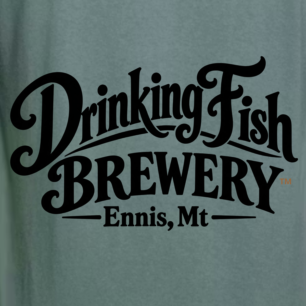 '' Drinking Fish Brewery - Black Logo" Unisex Brewery Fishing T-Shirt