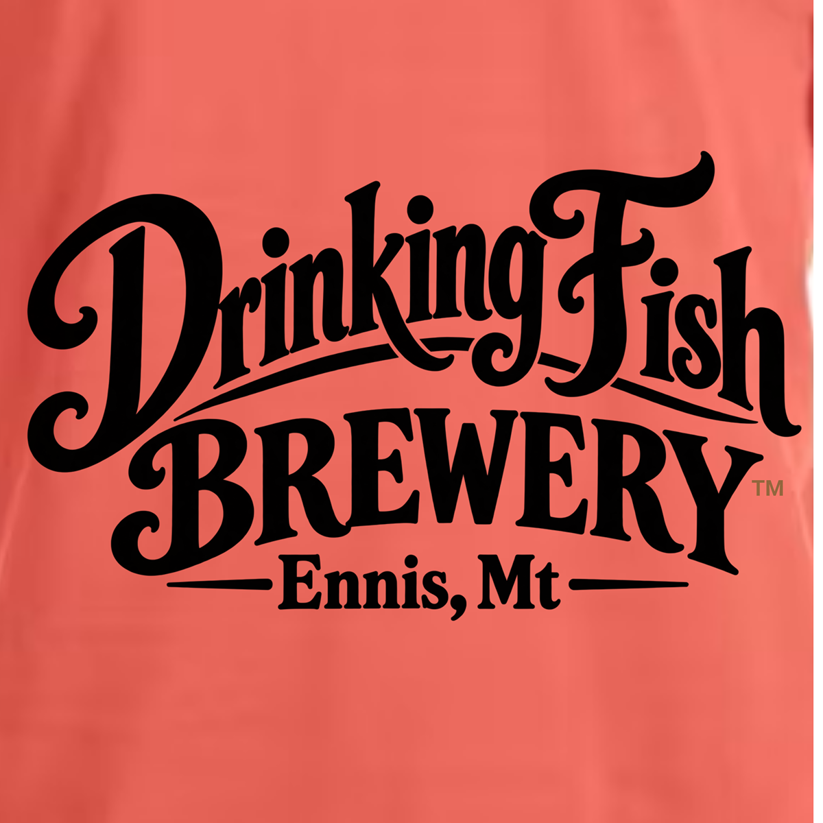 '' Drinking Fish Brewery - Black Logo" Unisex Brewery Fishing T-Shirt