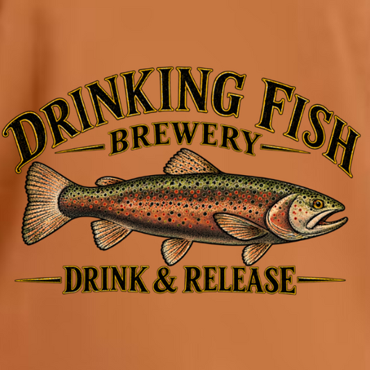 '' Drinking Fish Brewery - Drink & Release Trout"  Fly Fishing Unisex T-Shirt